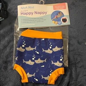 Happy Nappy Shark Diaper Cover - Blue and Orange